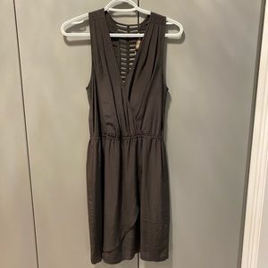 Charlie Jade charcoal gray silk dress, size small